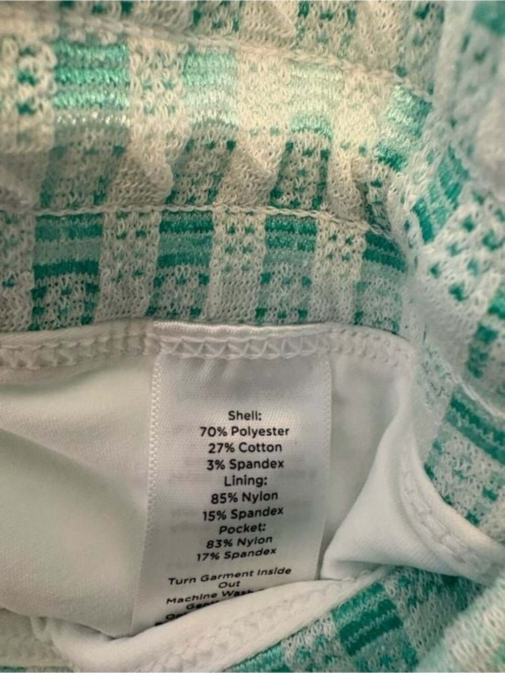 Talbots Mint and White Plaid Circle Skirt - Picture 4 of 6